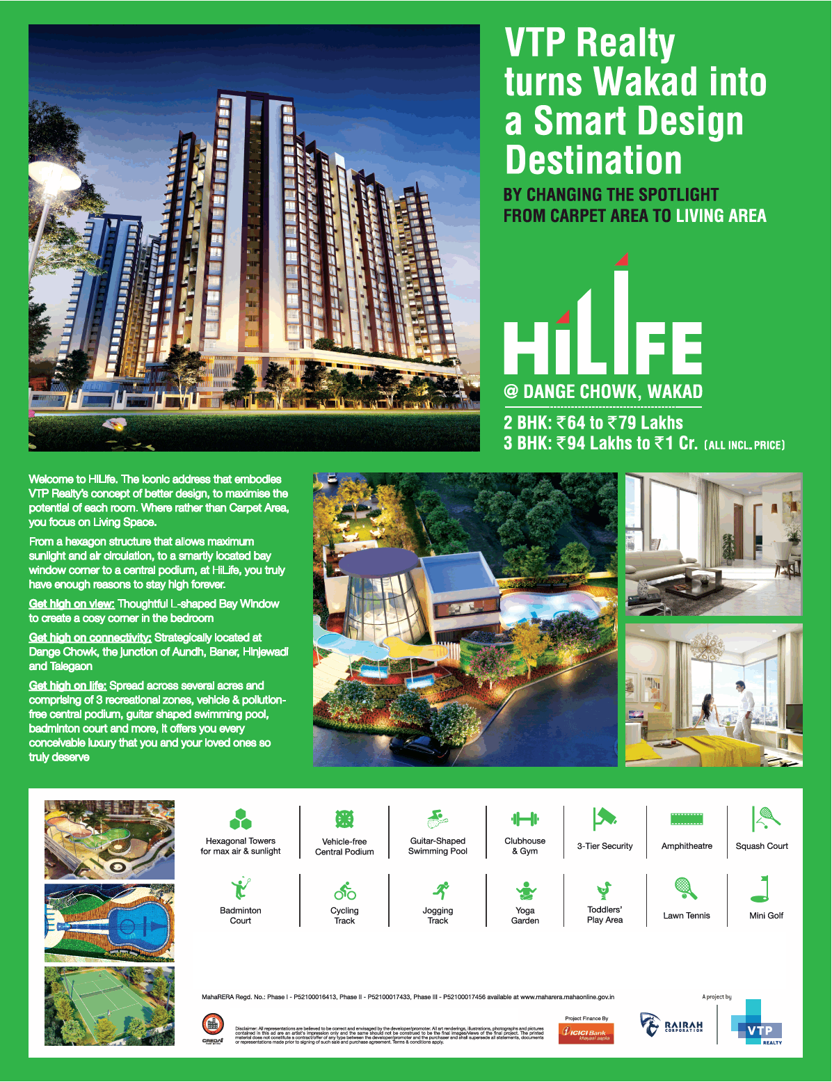Book 2 & bhk with world class amenities at VTP Realty HiLife in Pune